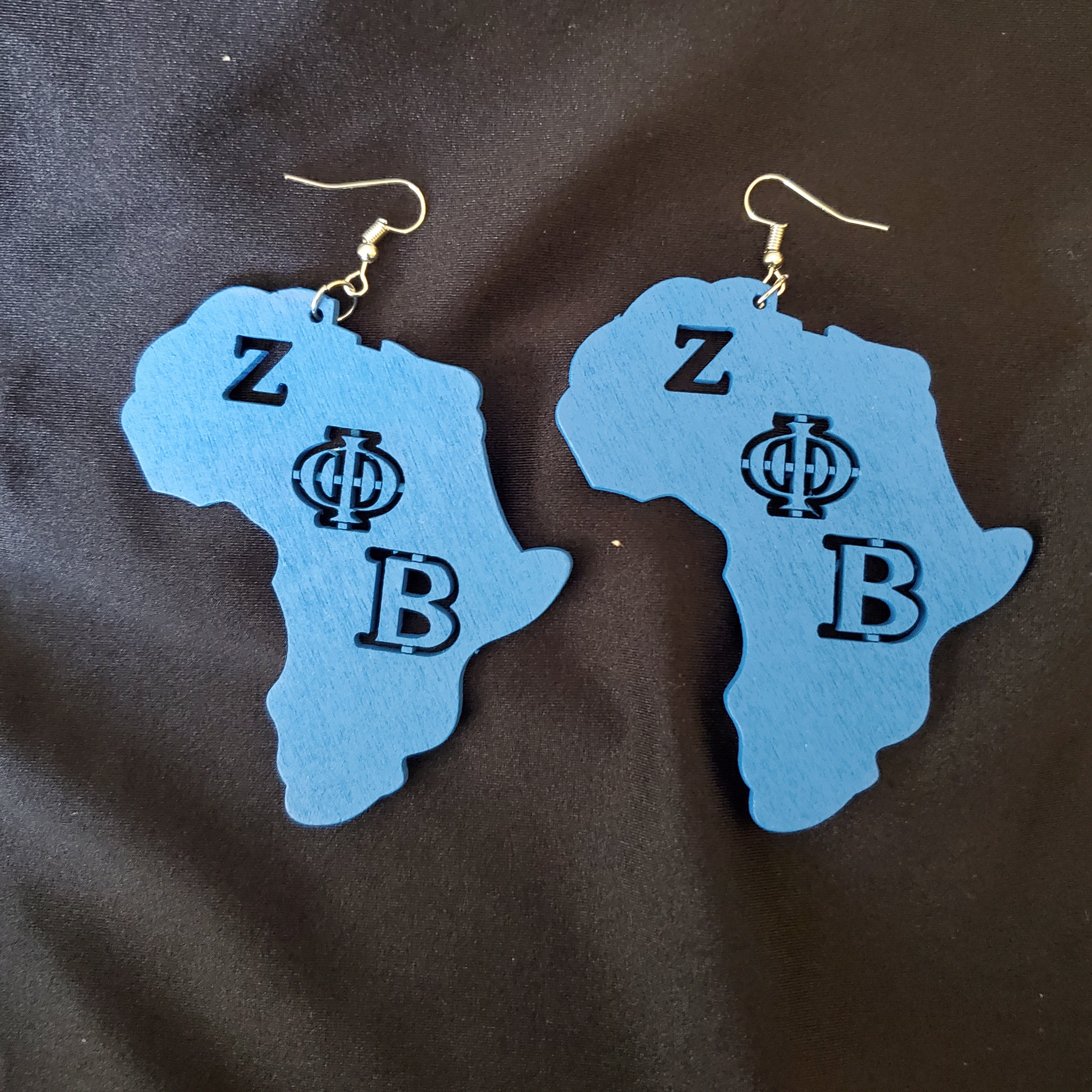 Zeta: Africa ZPhiB Wooden Earrings